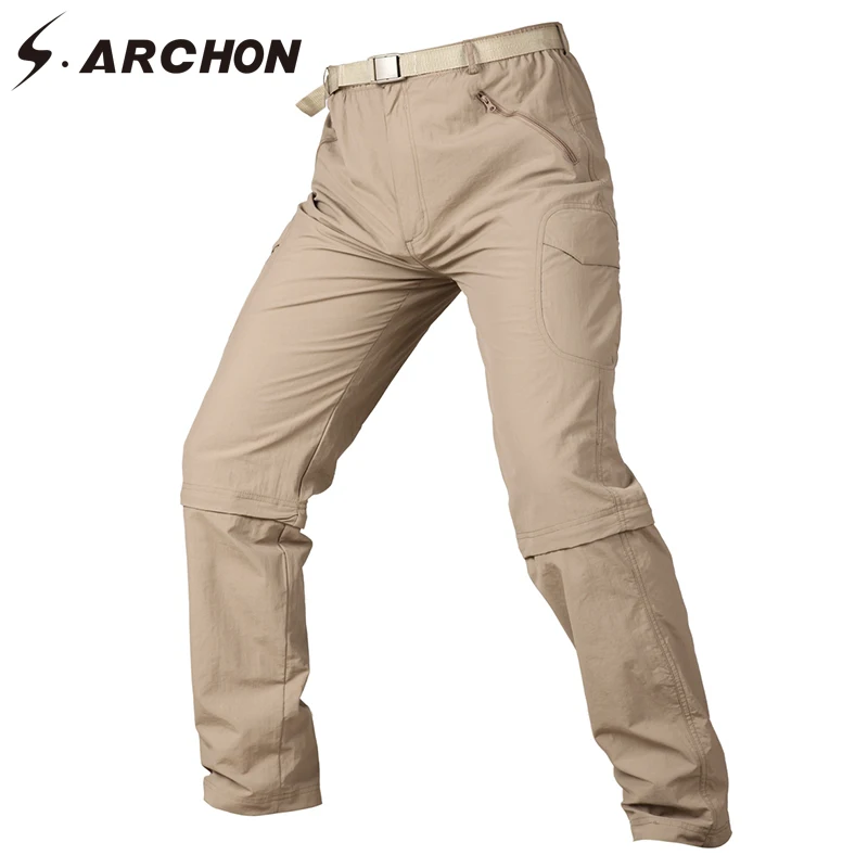 S. ARCHON летние быстросохнущие военные камуфляжные штаны Мужские дышащие съемные тактические штаны съемные Пейнтбольные страйкбольные брюки