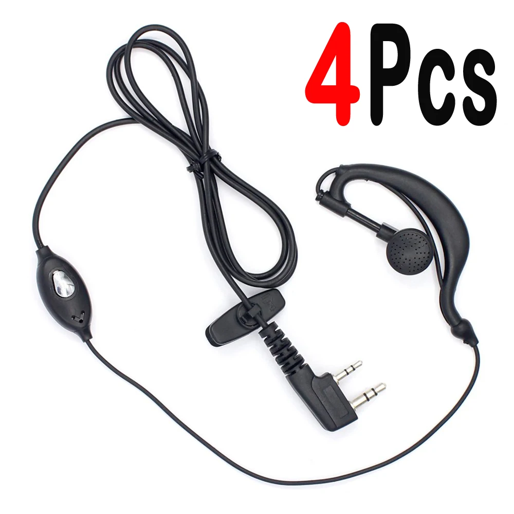 Портативная рация с наушниками PTT 2pin 4 шт. гарнитура для KENWOOD BAOFENG поддержкой