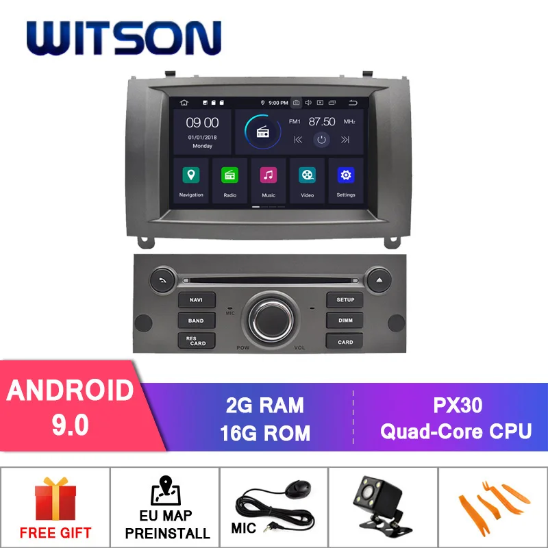 WITSON Android 9,0 Восьмиядерный(Восьмиядерный) 4G ram+ 64G rom автомобильный dvd-плеер gps для PEUGEOT 407 сенсорный экран Авто Радио DVD - Цвет: RD5588S Android 9.0