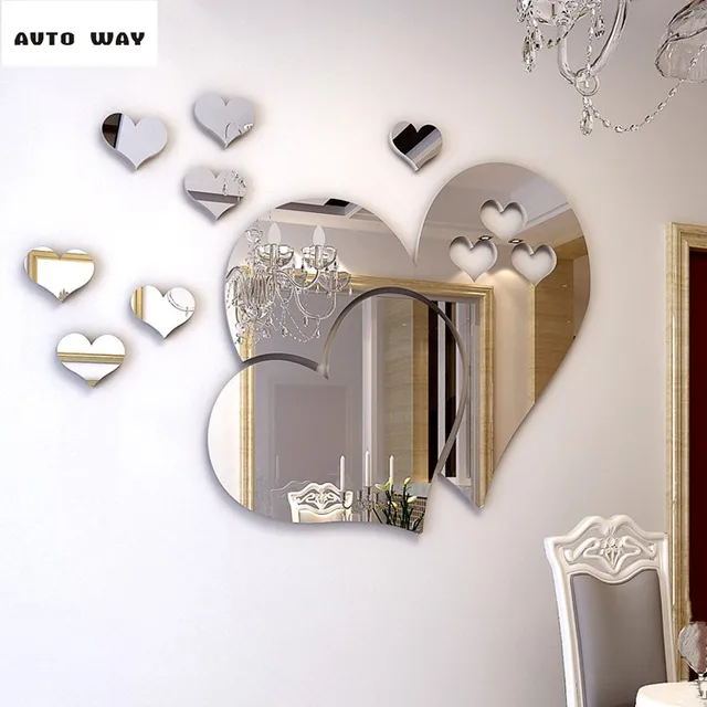 Best Price Romantic love Mirror 3D wall stickers Self-adhesive type Dressing mirror Wall decoration Living room dining room Stickers Best Price Romantic love Mirror 3D wall stickers Self-adhesive type Dressing mirror Wall decoration Living room dining room Stickers