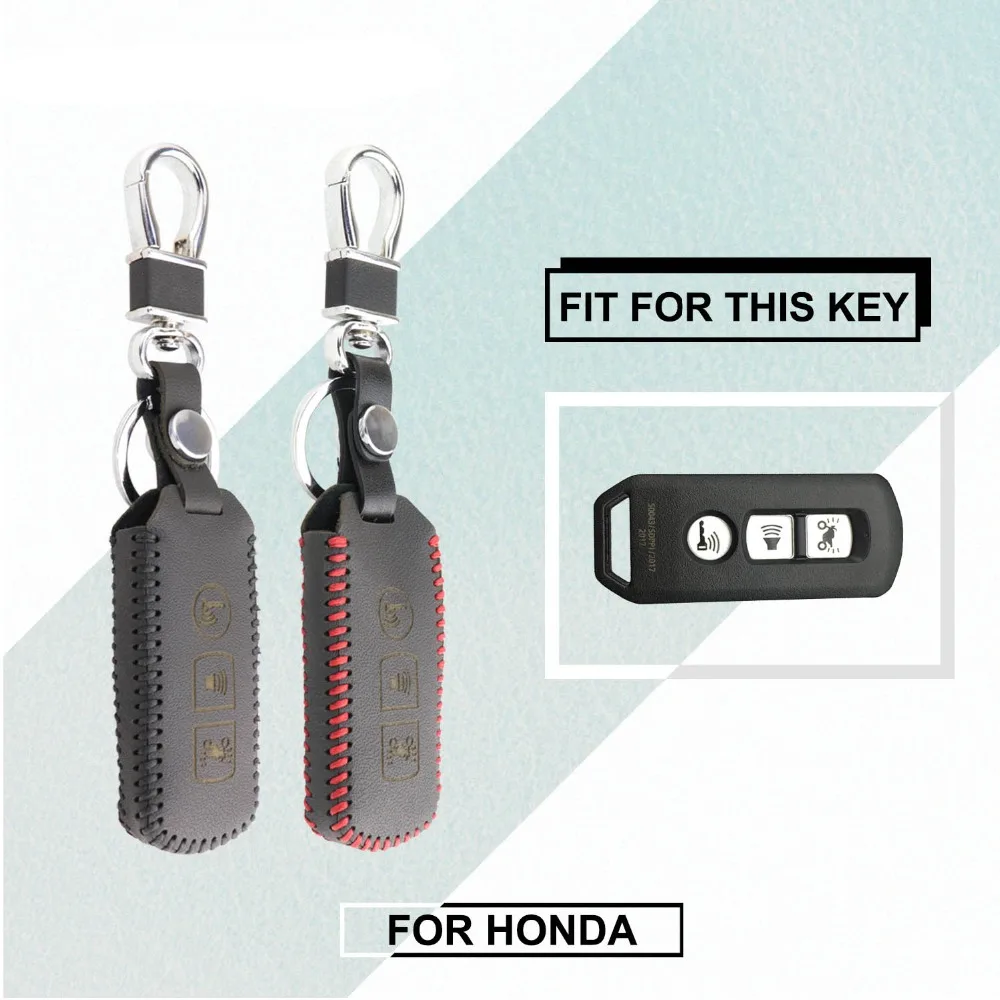 

Genuine Leather Key Cover for Honda 2016 PCX 125 150 Motorcycle Smart Keychain Case Wallets Fob
