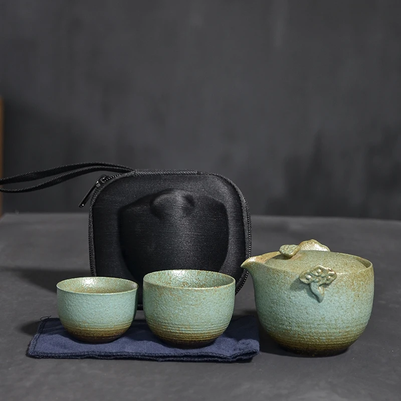 TANGPIN ceramic teapot gaiwan with 2 teacups portable travel tea set drinkware TANGPIN ceramic teapot gaiwan with 2 teacups portable travel tea set drinkware