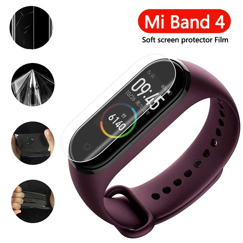 Защитная пленка для экрана xiaomi mi Band 4 12 шт. мягкая смарт браслета miband не закаленное