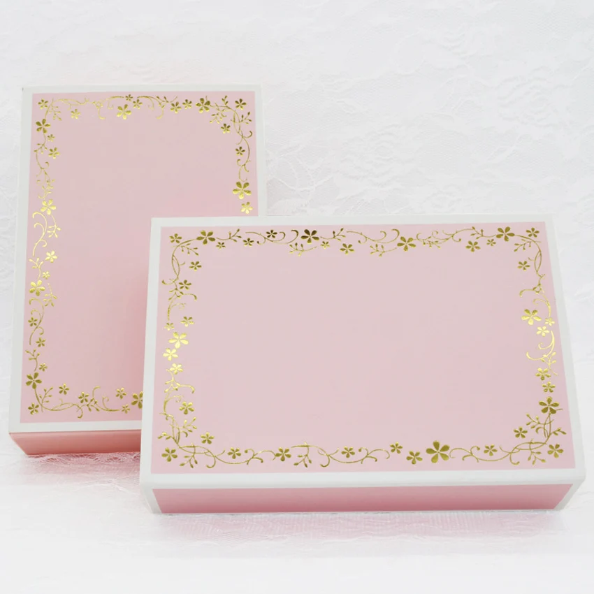 

20pcs/lot 12x12x5/18.3x12x4.5/17x11x5cm Pink lace gift boxes mooncake packaging for decorative package present cardpaper box