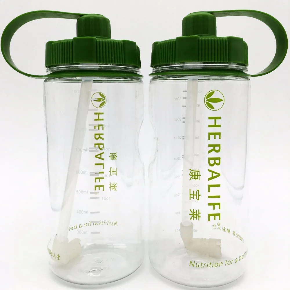 1000 мл зеленый прозрачный Herbalife питание модная переносная космическая бутылка на заказ спортивный шейкер соломенная бутылка для воды