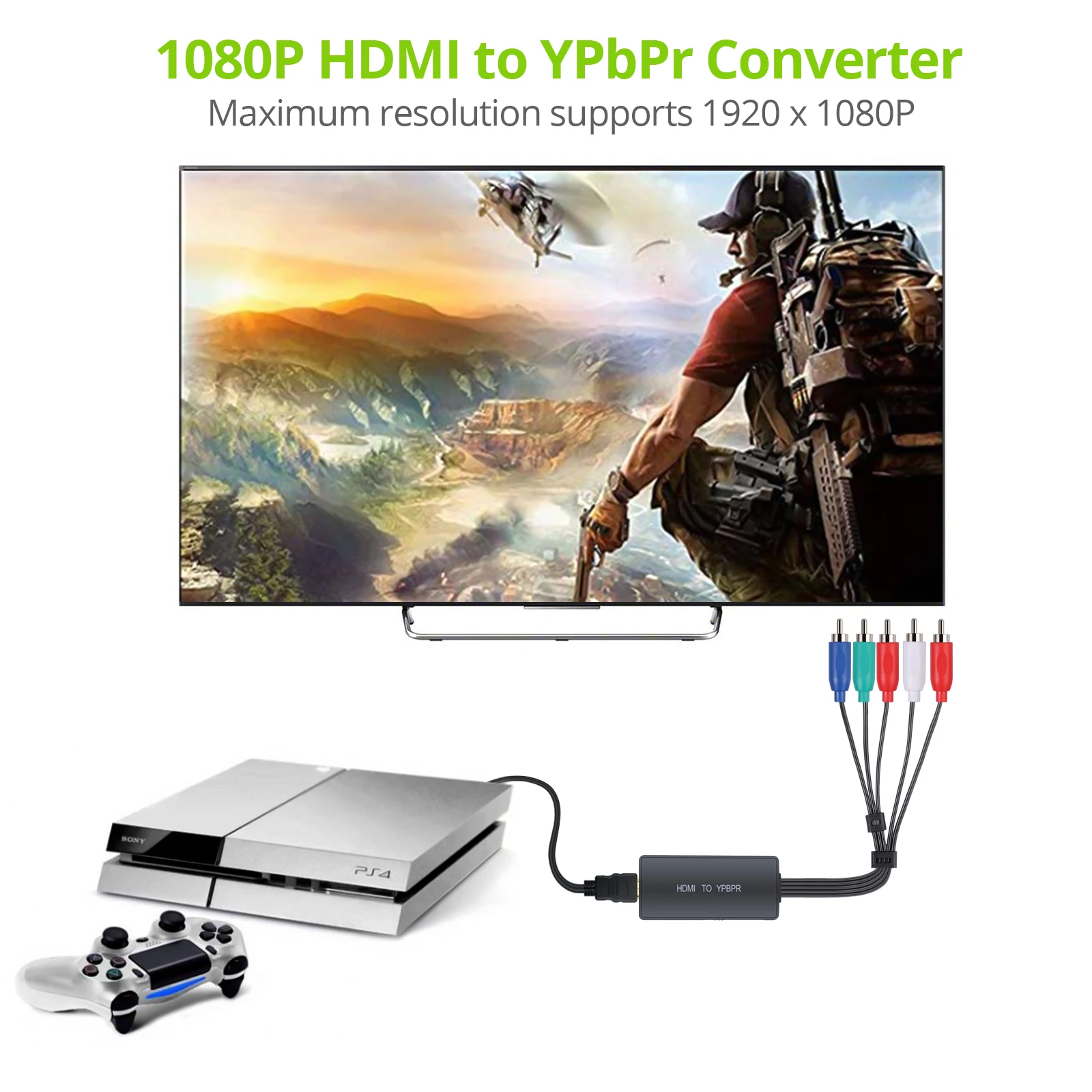 PROZOR HDMI конвертер YPbPr к 5RCA RGB с компонентным видео кабелем поддержка 1920x1080P