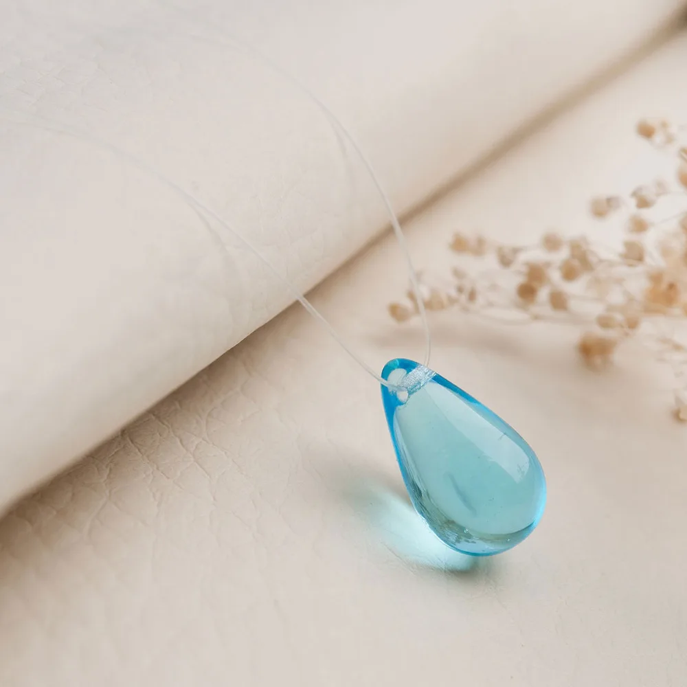 8SEASONS Blue Mermaid Tear Beads Drop Transparent Lampwork ...