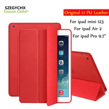 SZEGYCHX Original1: 1 Ultra Delgada de La Cubierta Elegante Para el ipad mini 123 Pro 9.7 “Air2/6 Inteligente Película de Cuero de LA PU Del Caso Del Soporte de Despertador Automático/Reposo