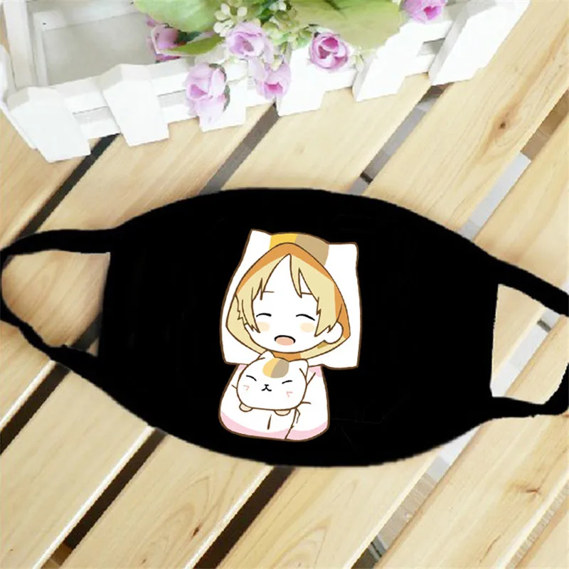 Natsume Yuujinchou Neko Cat японское аниме маска для лица Пылезащитная дышащая женская и мужская хлопковая маска для верховой езды модные аксессуары