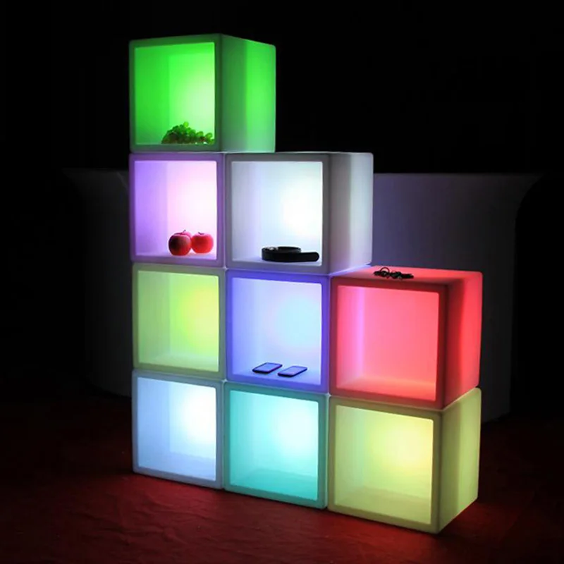 2 шт. 40*40*40 см светодиодный куб RGB бар KTV вечерние события многоцветный светодиодный винный шкаф выставки витрина Красочные освещение