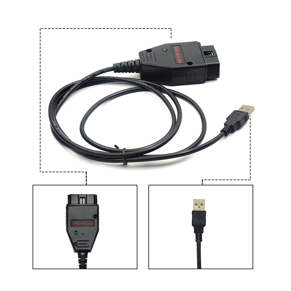 Диагностический сканер VAG K + CAN Commander 1 4 obd2 кабель OBDII для vag|Кабели и коннекторы