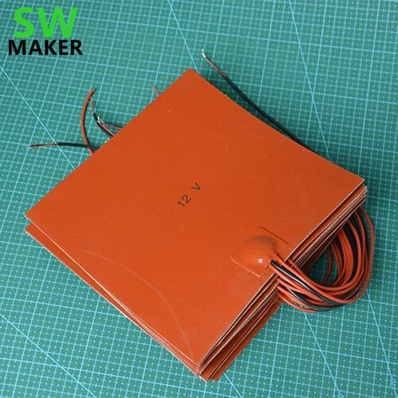 200x300mm 12V/24V 3D printer square silicone heater sheet, silicone