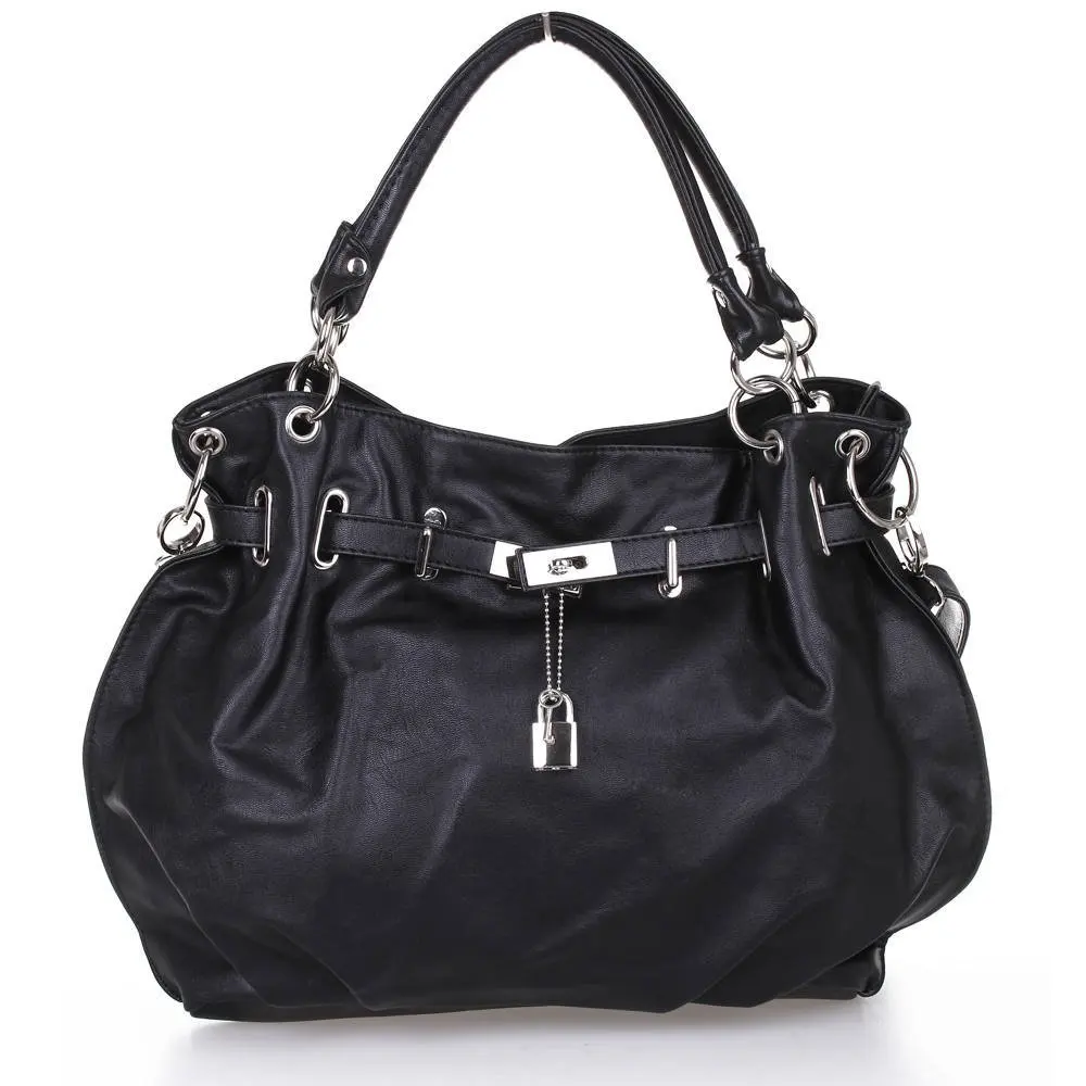 

TEXU Girls PU Leather Hobo Handbag Bag Tote Shoulder Cross Body Black