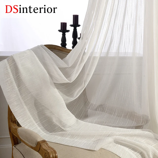 DSinterior colore bianco di tulle sheer tenda per la camera da letto o soggiorno DSinterior colore bianco di tulle sheer tenda per la camera da letto o soggiorno