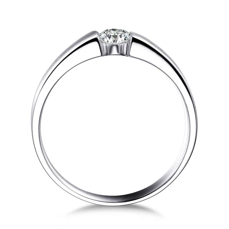 Отправлен сертификат! Оригинальные 925 однотонные серебряные обручальные кольца Solitaire кубический циркон обручальные кольца подарок для женщин и мужчин CRD10