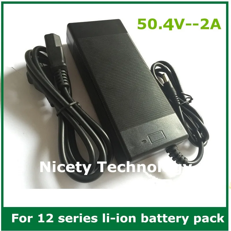 

Зарядное устройство 50,4 в, 2 А, В, 2 А, литий-ионное зарядное устройство для 12S литиевых батарей