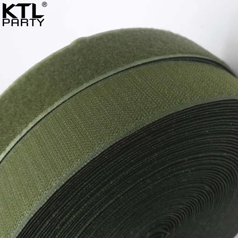 

25meters * 4cm olive nylon velcros fastener tape no adhesive sewing magic loop hook sticker strip clothing stick tape velcroing