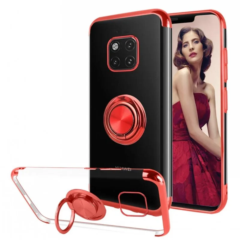 Case For Mate 20 Lite Pro Mate 20 X Cover 360 Rotatable Ring Kickstand Magnetic Car Mount Plating TPU Case For Mate 10 Lite Pro (15)
