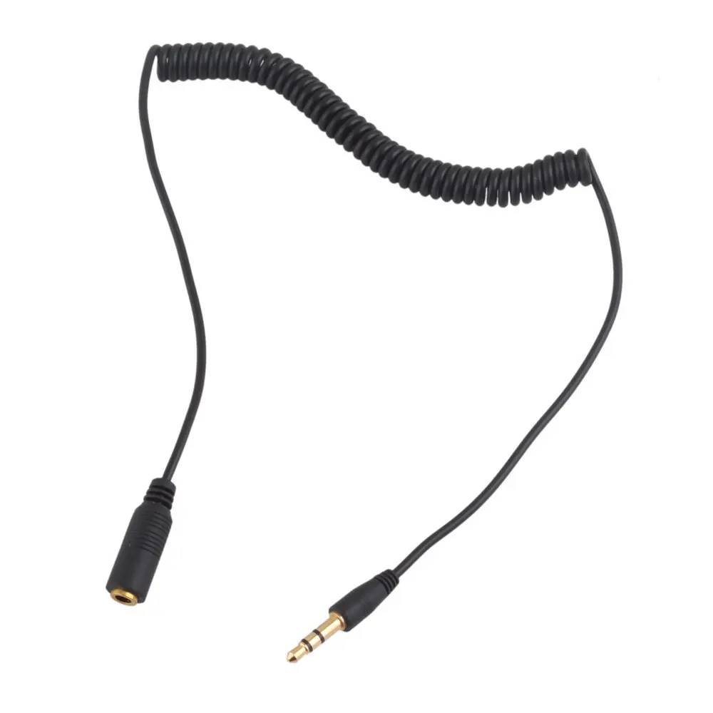 3.5mm Male to Female M/F Plug Jack Stereo Headphone Audio Coiled