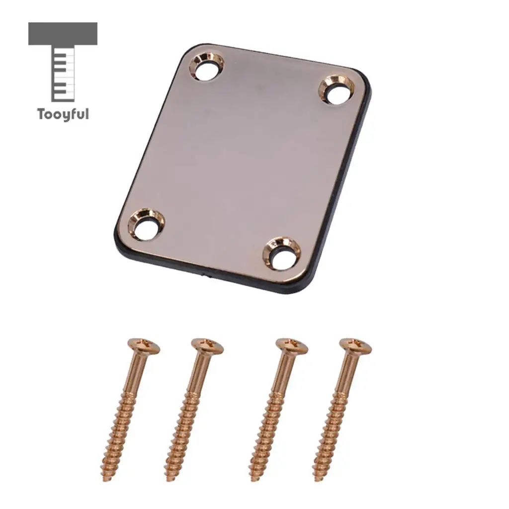 Tooyful Guitar Bass Neck Plate with Screws for Strat Tele Guitar Precision Jazz Bass Replacement
