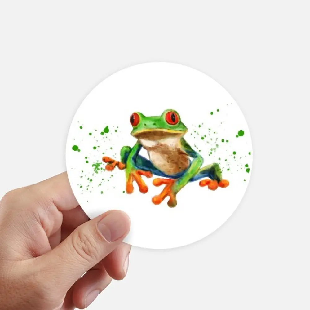 

DIYthinker Polypedatid Green Frogs Round Stickers 10cm Wall Suitcase Laptop Motobike Decal 8pcs