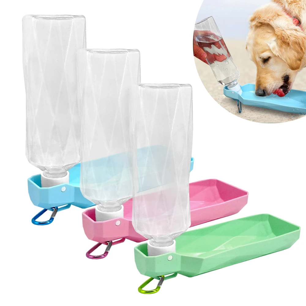 

Dog Travel Water Bottle Dispenser Foldable Plastic Dog Cat Drinking Water Feeder Portable Outdoor Pet Puppy Bowl 250ml 500ml