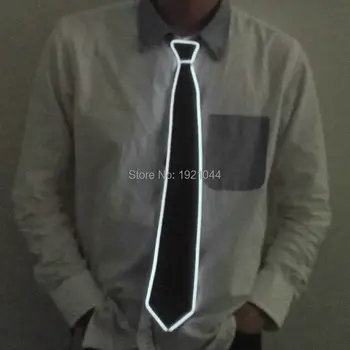 

EL Wire Light up Neck Tie with DC-3V Steady on Inverter EL Costume EL Suit Tie Gist for Men Glow Party Decor