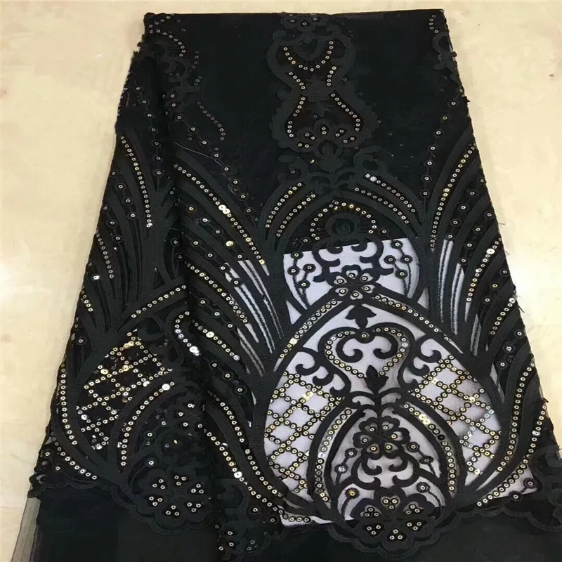 2019 High Quality African Lace Fabric French Tulle Net Embroidery Sequins For Nigerian Party Dresses dp65-1556 | Дом и сад