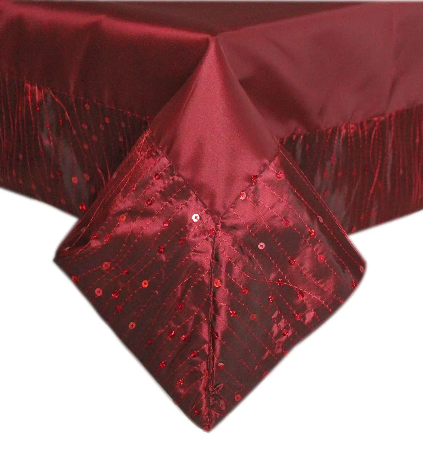 Sfmobul all match faux silk Wine red sequin embroidery sewing table