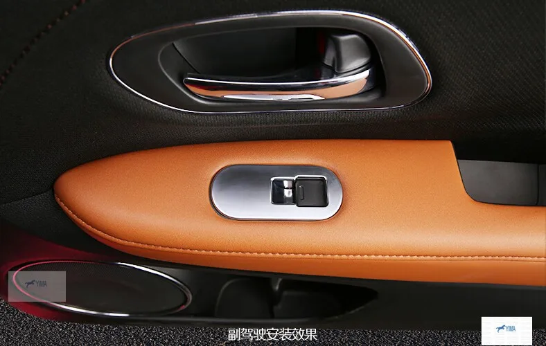 Yimaautotrim внутренняя дверная ручка, панель, наклейка, объемное окно, подъемный переключатель, отделка 4 шт., подходит для Honda Vezel HR-V- ABS