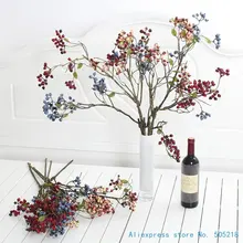 1 PCS Flexível Longo Caule Macio Belo Arbusto Artificial Berry F442 Ramo de Decoração Para Casa de Presente