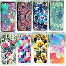 Чехол для apple iphone 5, 5s, 5c, 6, 6 plus, 6, 7, 8 s plus, x, чехол на заднюю панель с принтом, мандала, цветок, жесткий пластиковый чехол для телефона s