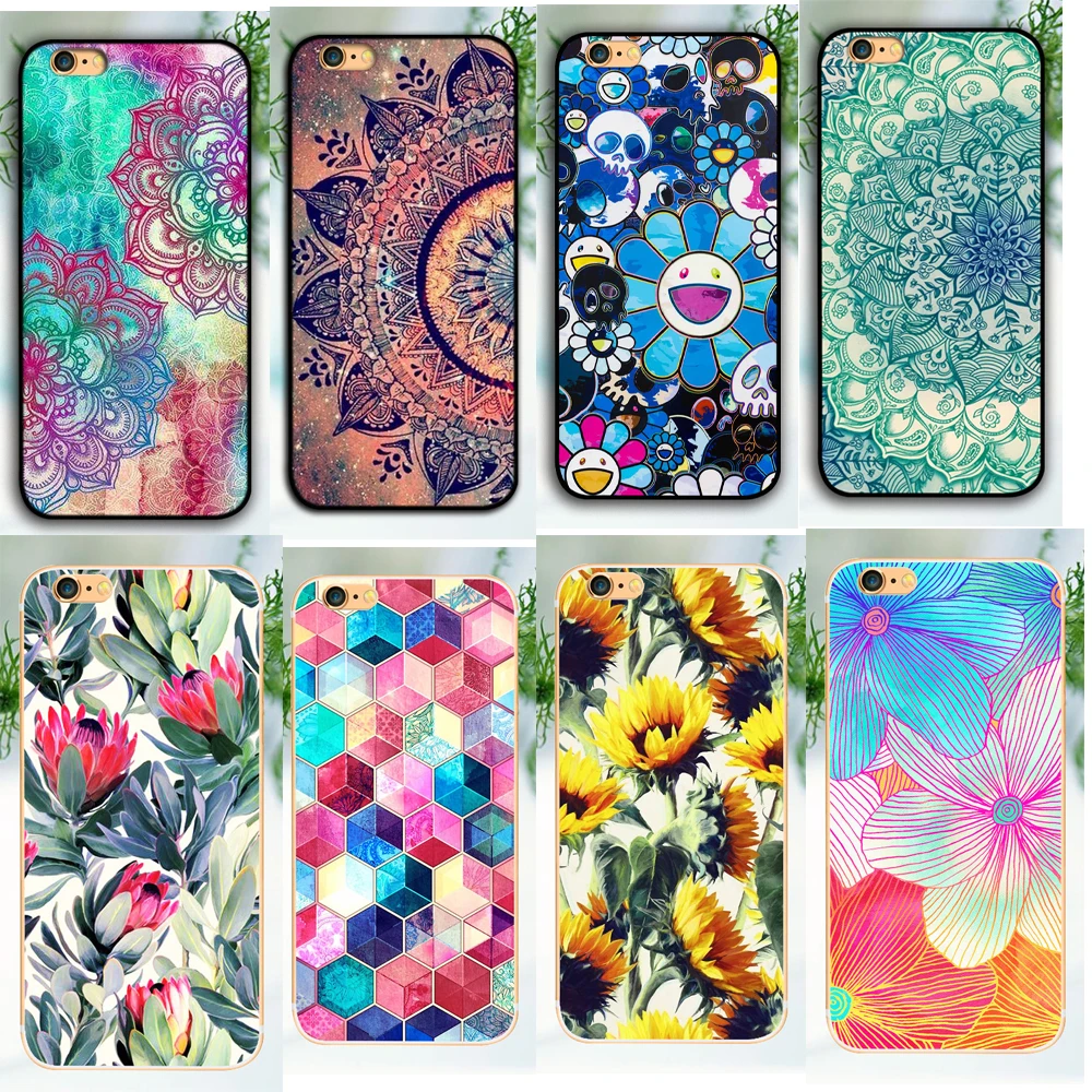 

Top seling Shell for apple iphone 5 5s 5c 6 6 plus 6 7 7 8 splus x Back Case print cover mandala flower Hard Plastic phone cases
