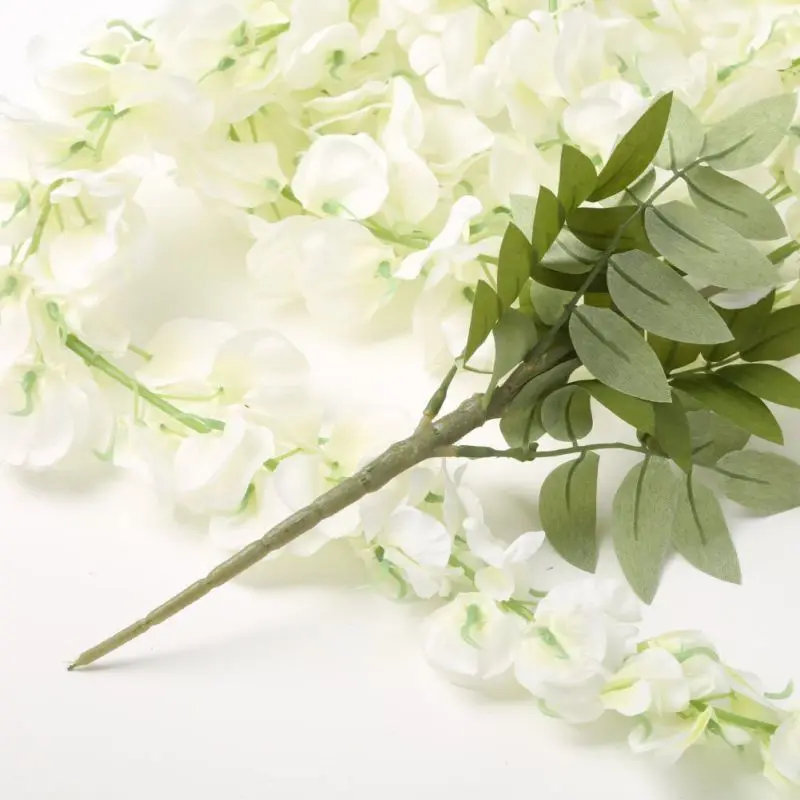 Hot Sale White Wisteria Garland Hanging Flowers For Outdoor Wedding Ceremony Decor Silk Wisteria Vine Wedding Arch Floral Decor
