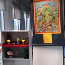 140 см большой Топ ручной работы шелк Thangka-Тибетский буддизм Тханг-га-эффективная защита Зеленый Tara Bodhisattva Тара Будда искусство