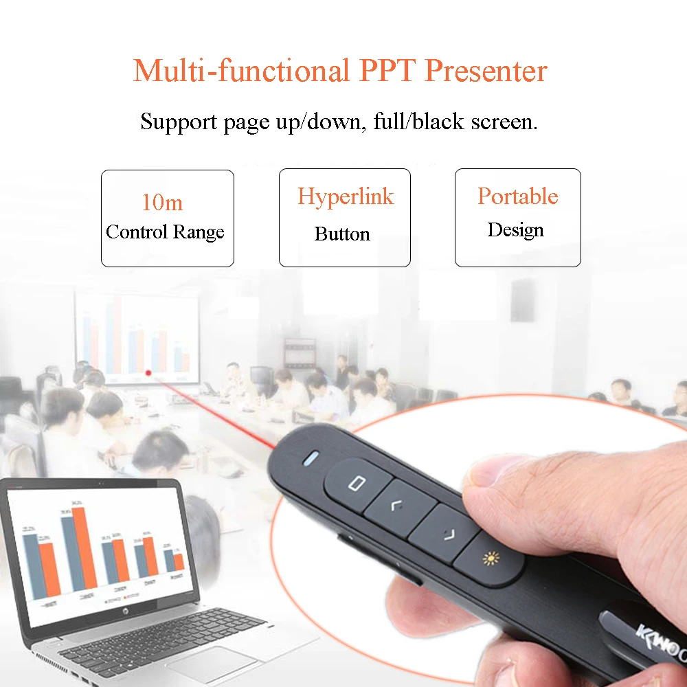 KKmoon 2,4 ГГц Беспроводная мышь Air mouse PowerPoint Clicker пульт дистанционного управления флип ручка Указатель ручной PPT Presenter ручки