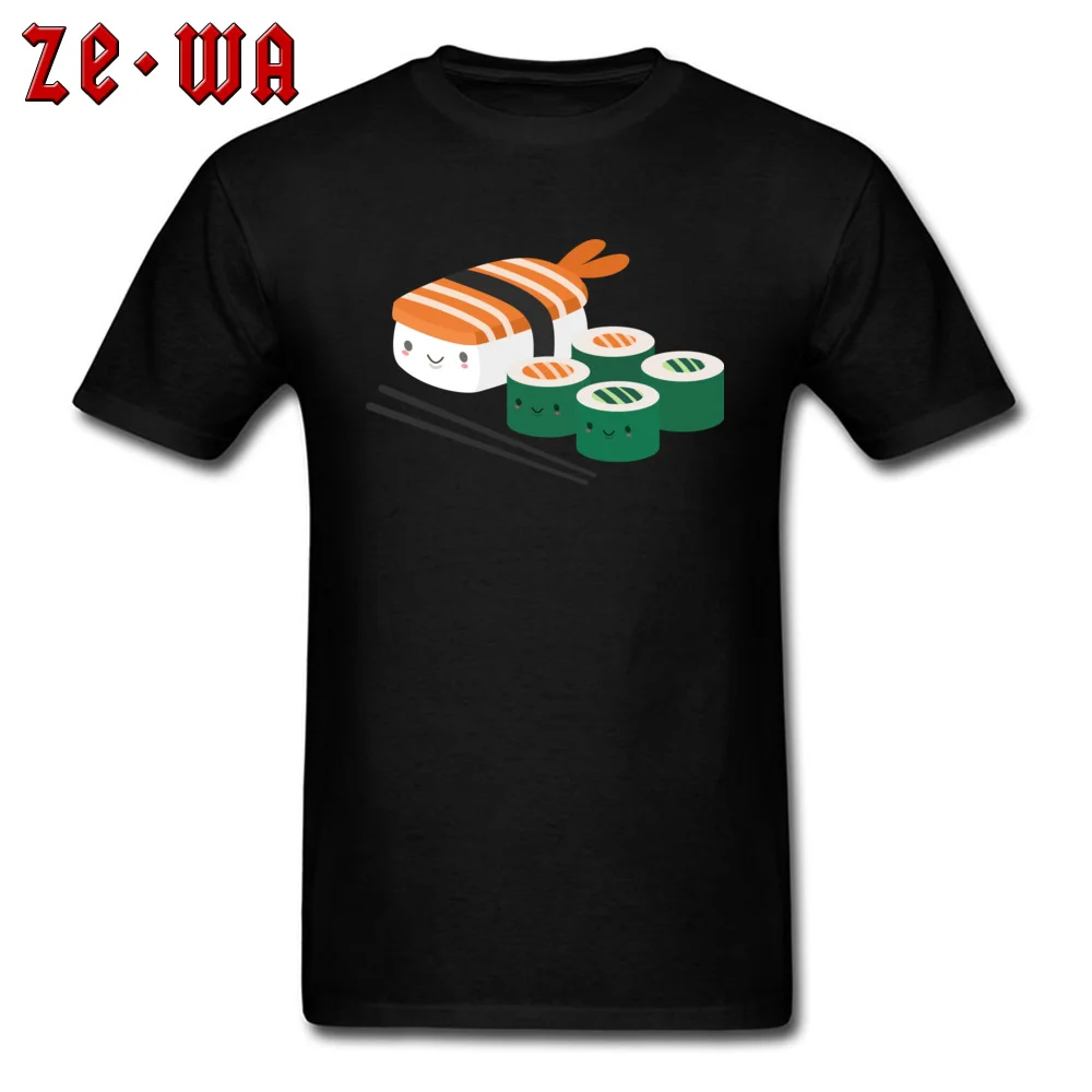 Cute and Kawaii Sushi Tops Tees New Coming Crewneck Group Short Sleeve All Cotton Men T-shirts Fitness Tight Tees Cute and Kawaii Sushi black