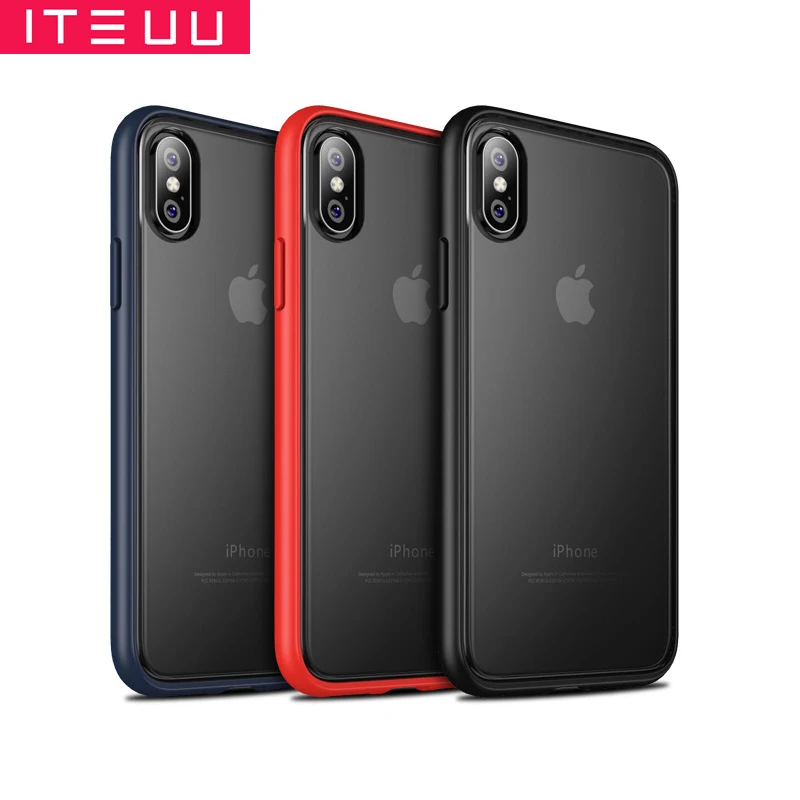 ITEUU сверхмощный защитный противоударный чехол для iphone X XS Max XR Чехлы ТПУ матовая