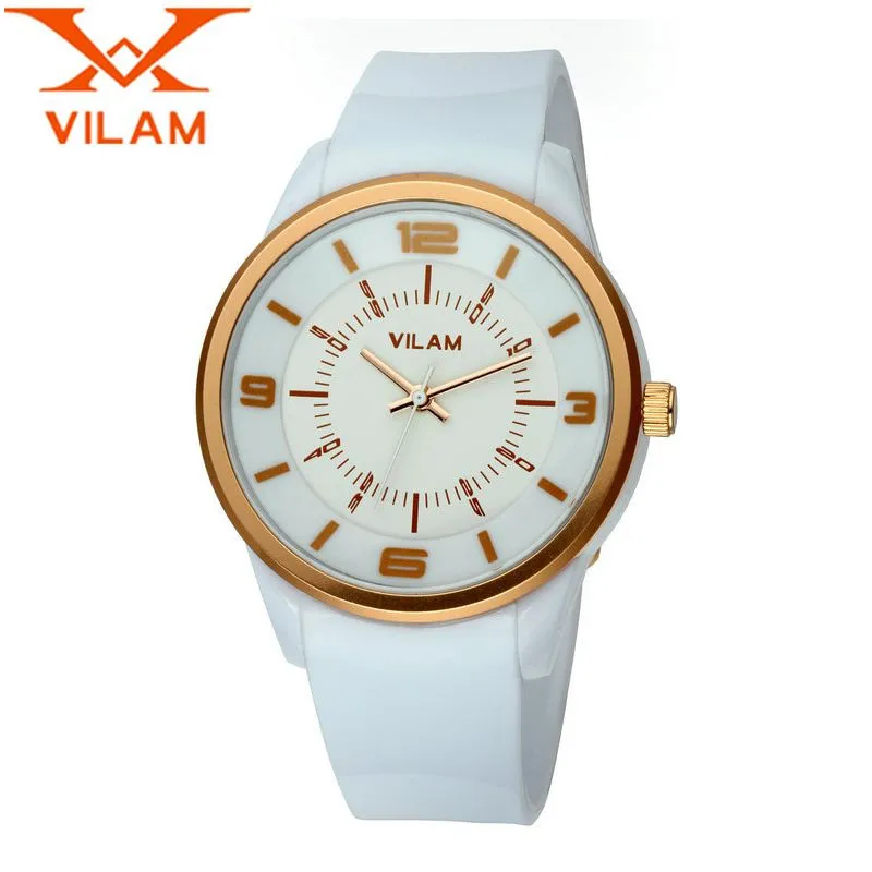 

VILAM 2017 Casual Relogio Masculino Men's Women Quartz Watch Rubber Wristwatch Unisex Watches Gifts Free Ship