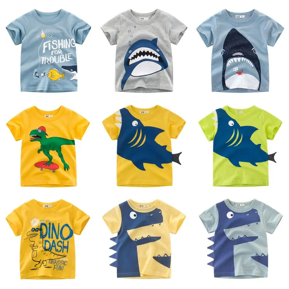 

T shirt 2019 Summer Fashion Cotton Cartoon Print Short Sleeve T-Shirt Children Kids Baby Girls Boys Tee Tops Clothes