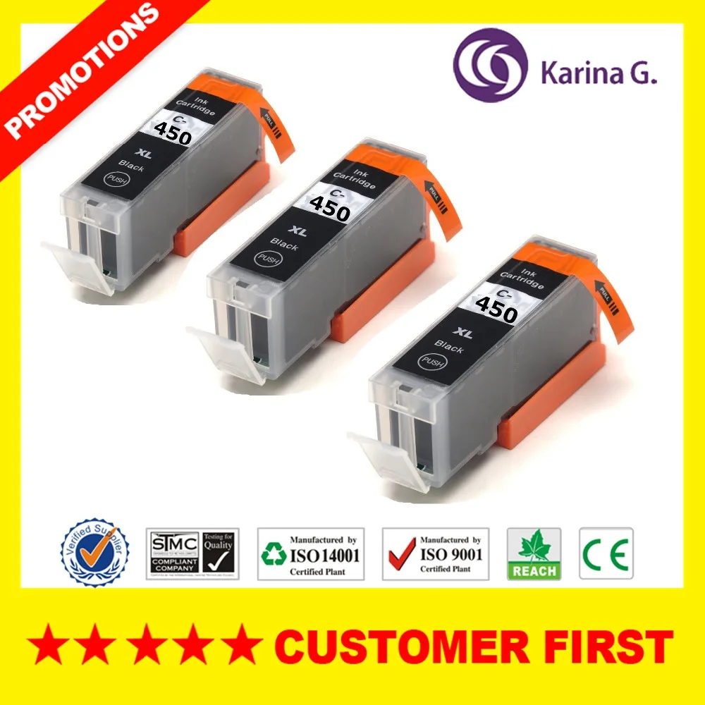 3X черный для PGI-450 PGI450 PGI 450 картридж для Canon PIXMA MG5440/MG5540/MG6340/MG6440/ MG7140/Ip7240/MX924/IX6540/IX6840