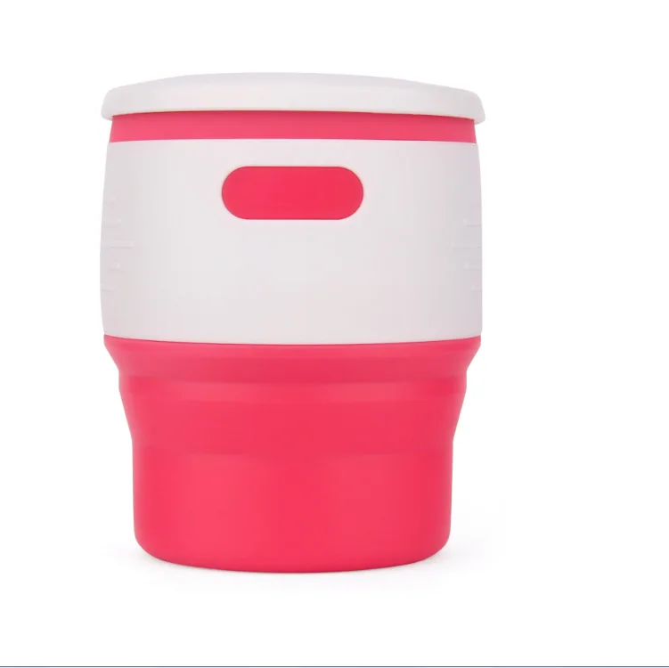 Eworld Новинка 350 мл Vogue Выдвижная складная стеклянная телескопическая складная бутылка для кофе для путешествий на открытом воздухе силиконовая бутылка для воды - Цвет: Rose Red
