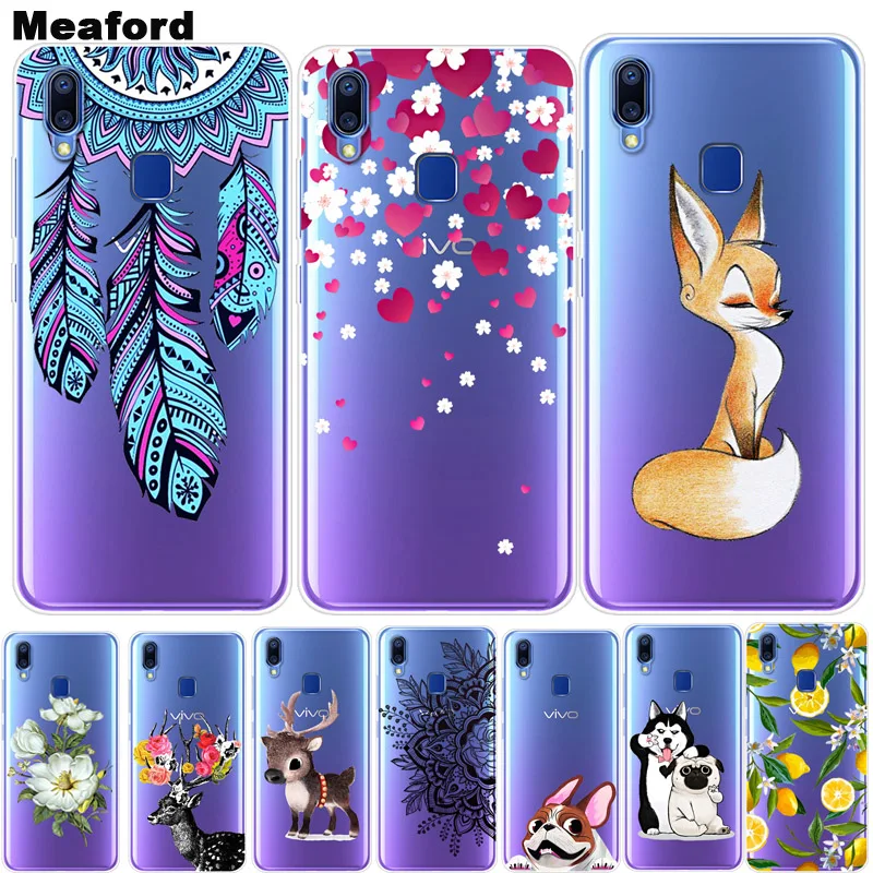

For Vivo Y95 Case TPU Silicone Soft Floral Cartoon Clear Case for Vivo Y95 Y 95 V1807 VivoY95 Y91 Phone Back Cover For Vivo Y91