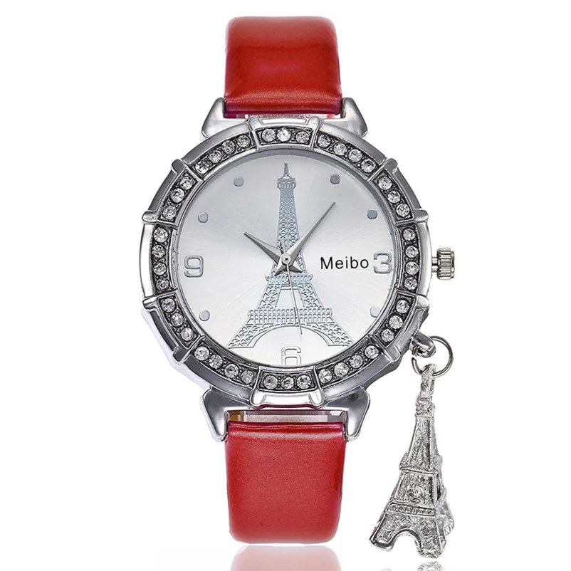 MEIBO women's watches casual watches Quartz Wrist The Eiffel Tower Rhinestone pendant Wrist Watch clock Reloj mujer M08 (21)