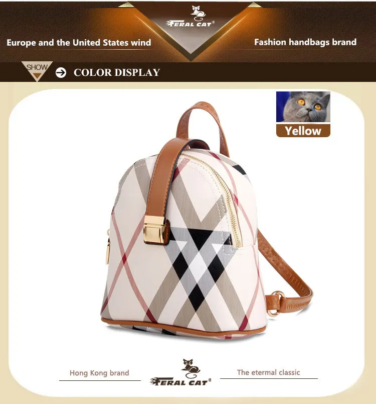 FERAL CAT Womens Backpacks Leisure Shoulder Bag Backpack Ladies56