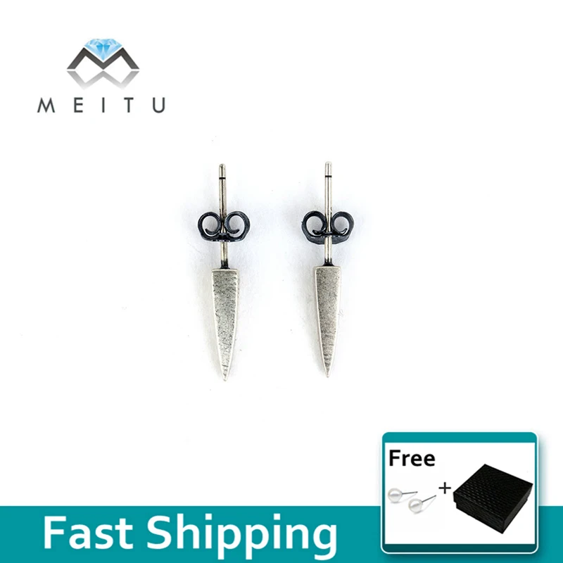 

Real Sterling S925 Silver Fashion Vintage earrings for Women Men birthday present jewelry accessory korean style ear stud E-47