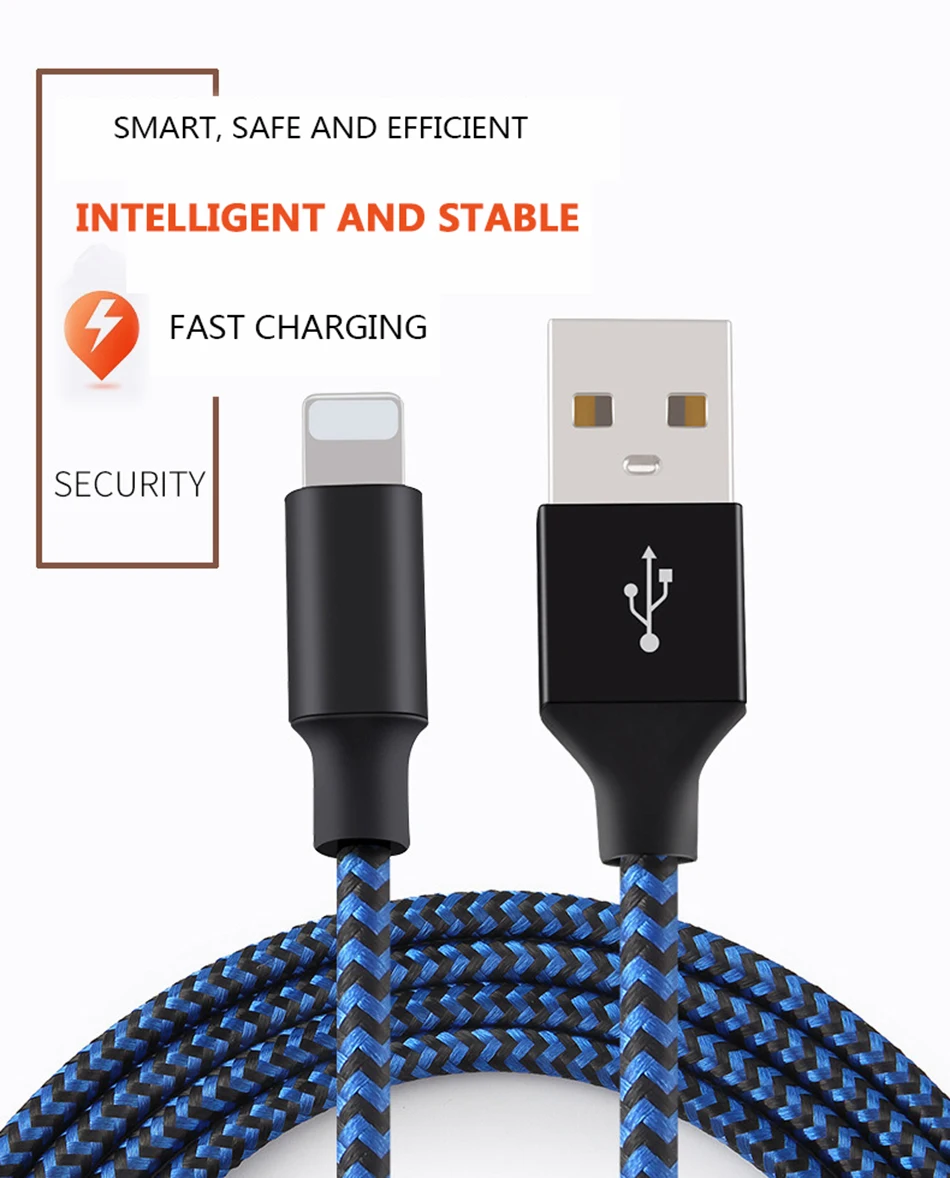 NOHON Nylon Charger Cable Quick Charging For iPhone X 10 8 7 6 5 Plus For iPad Mini IOS 9 10 11 Phone Lighting Charge Cables 1M (1)