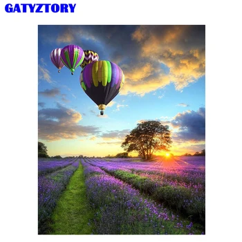 

Frameless Romantic Balloon Landscape DIY Painting By Numbers Modern Wall Art Hand Painted Oil Painting For Home Decor Artwork
