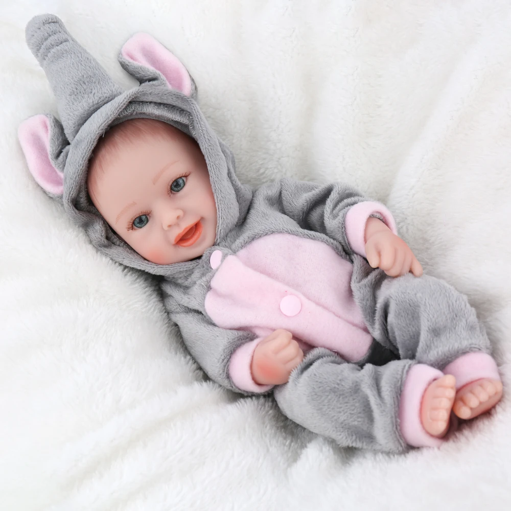 KAYDORA 25cm 10Inch Realistic Miniature Soft Silicone Dolls Full Body Reborn Baby Doll Boy Lifelike Newborn Baby Dolls Cute