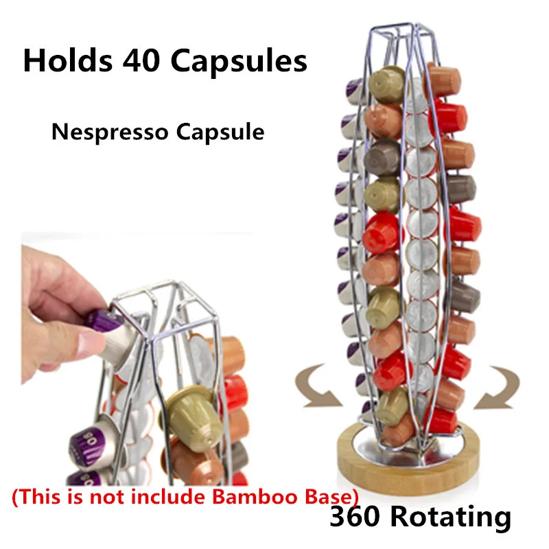 Style2 40 чашек Nespresso держатель для кофейных капсул вращающаяся стойка кофейная стойка для капсул Nespresso капсулы для хранения Полка держатель для организации - Цвет: Style2